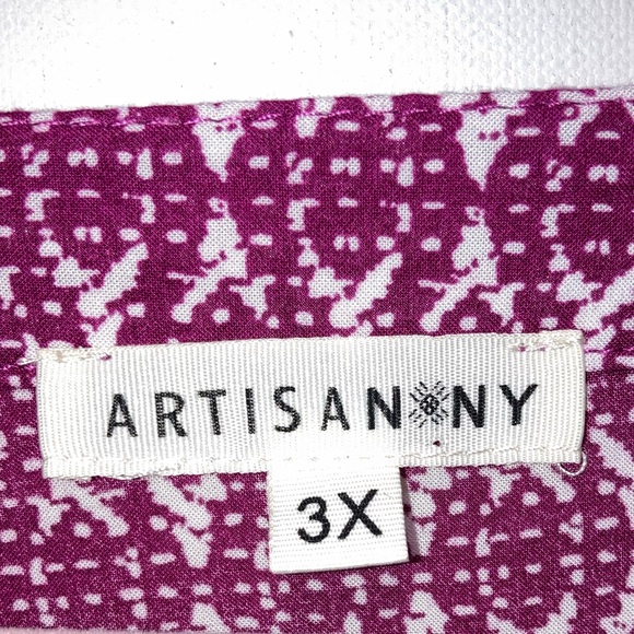 Artisan NY Plus size 3X rayon pullover top vneck EUC 11021 - Picture 5 of 7